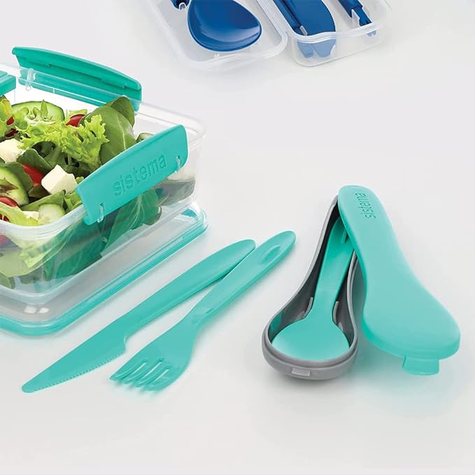 Sistema Cutlery To Go Reusable Cutlery Multicoloured Work Lunchbox Travel Picnic - Sistema
