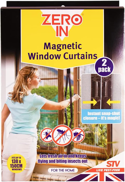 Zero In Magnetic Window Curtain Fits Up To 130 X 150cm 2/pk 2348