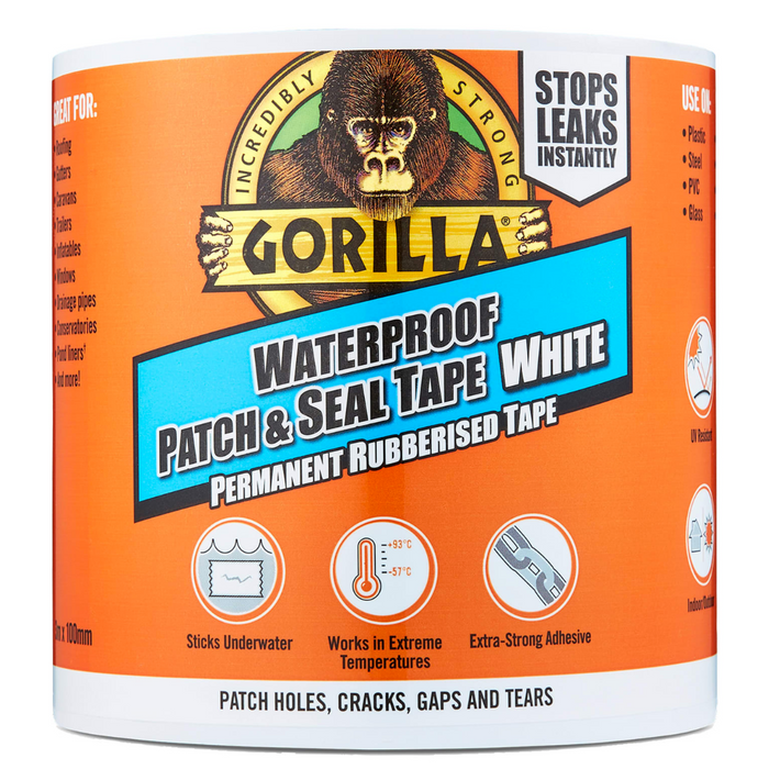 Gorilla White Waterproof Patch & Seal Tape 100mm x 3m - Gorilla Glue
