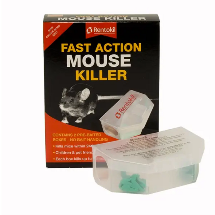 Rentokil Fast Action Mouse Killer Twin Pre Baited Box 5369
