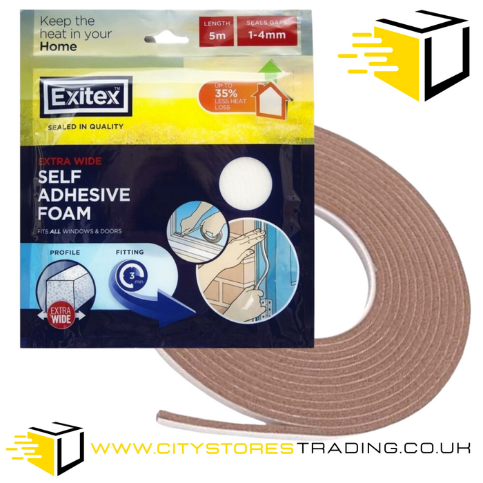 Exitex Brown Self Adhesive Foam Strip 5m