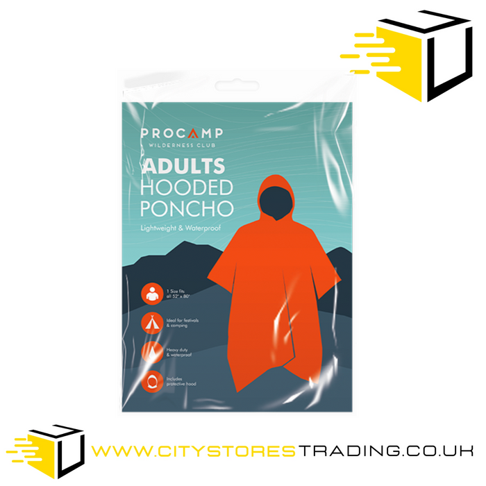 Adult Hooded Poncho 80cm x 52cm - City Stores