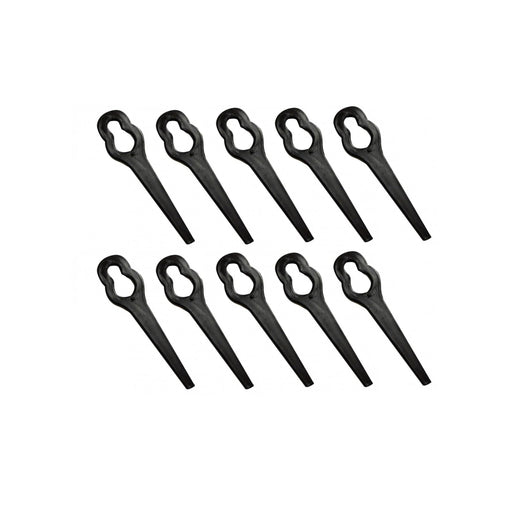 10 X Clip On Plastic Mower Blades Replacement for Trimmers with Clip on Blades - Kingfisher Gardening