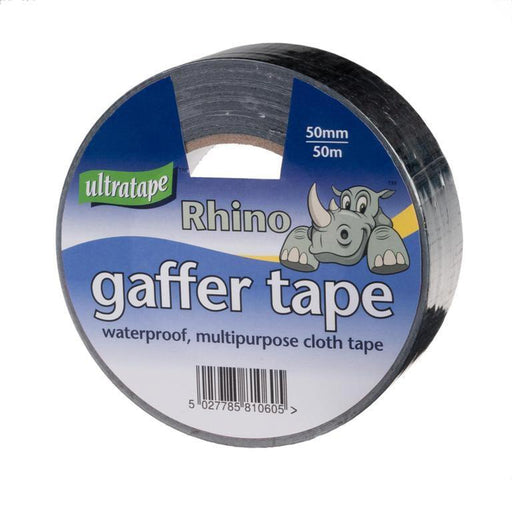 10m x 50mm Black Rhino Duct Gaffer Tape Multipurpose Waterproof - Ultra Tape