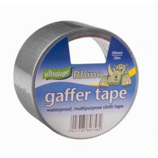10m x 50mm Grey Rhino Duct Gaffer Tape Multipurpose Waterproof Silver- Ultra Tape
