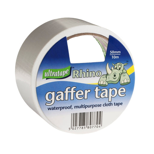 10m x 50mm White Rhino Duct Gaffer Tape Multipurpose Waterproof - Ultra Tape