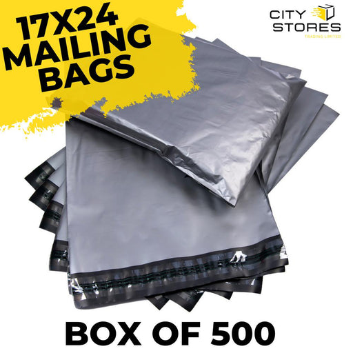 17x24 Mailing Bags Grey (500) - Citystores