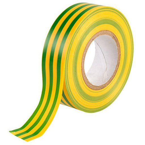 19mm x 20 Metre Green/Yellow Electrical Insulation Tape 1 Roll - PVC Electrical