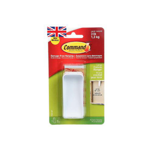 3M 1.3kg Command Large Canvas Hanger White Hooks and 4 Strips - Command