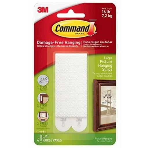 3M Command 7.2kg Large Picture Frame Hanging Adhesive Stick on Strips Large - Command