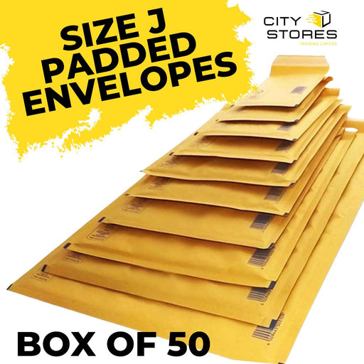 50 x J/10 Padded Envelopes Gold/Brown Padded Bubble Envelopes/Mailers - Citystores
