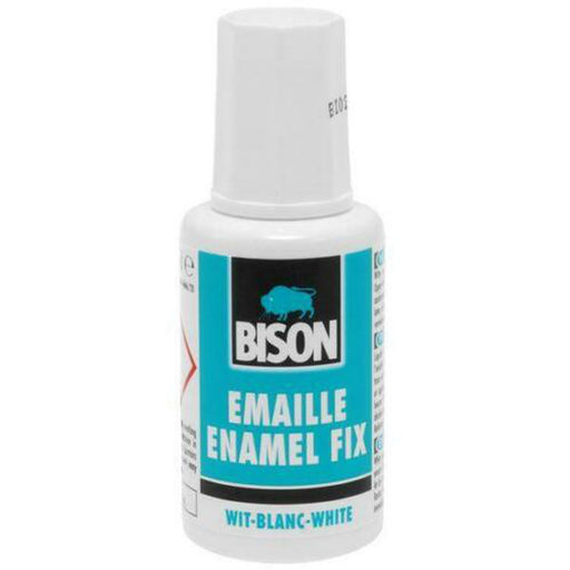 Bison ENAMEL Fix Repair Kit White Touch Up Paint Chip Bath Sink 20ml - Bison