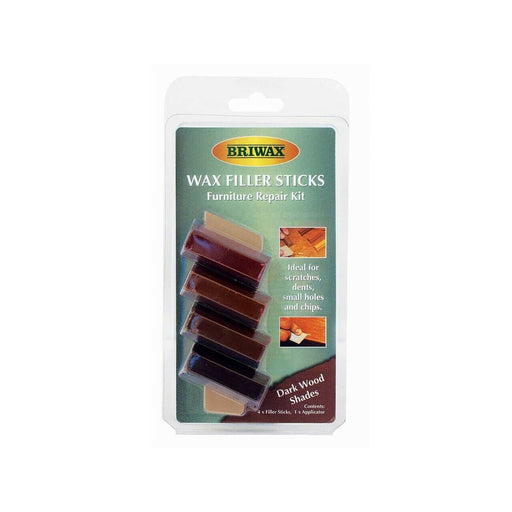 Briwax Wax Wood Filler Sticks Dark Wood 4 Pack Mix + Applicator - Briwax