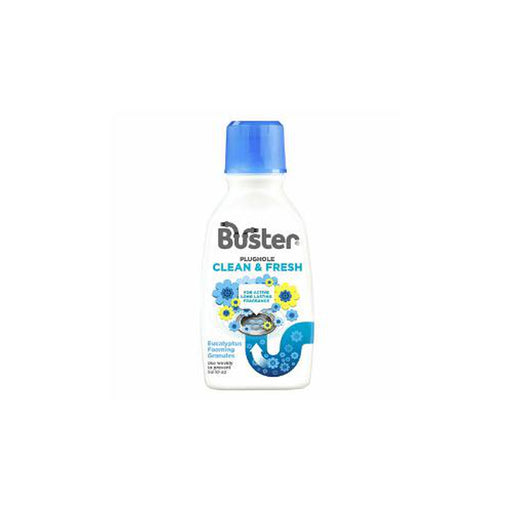 Buster Plughole Clean & Fresh Eucalyptus Foaming Granules 300ml Sink Sanitiser - Buster