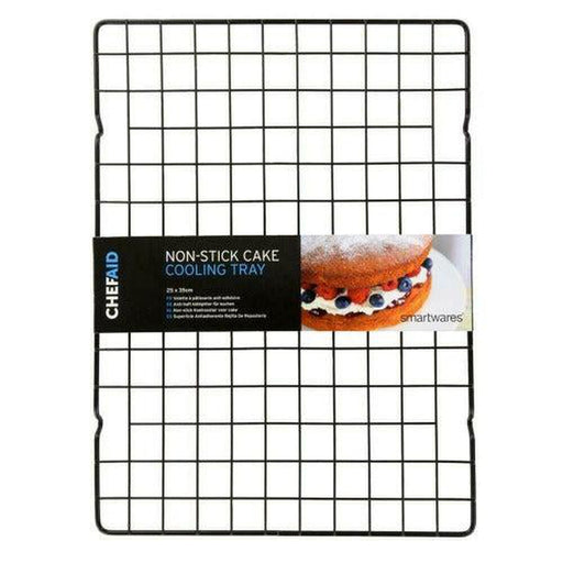 Chef Aid Non Stick Cooling Tray Cake Rack Baking Wire Food Grid Muffin 25cmx35cm - Chef Aid
