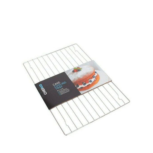 Chef Aid Oblong Cooling Cake Trak Banded 30.5 X 23.5 cm-Silver - Chef Aid
