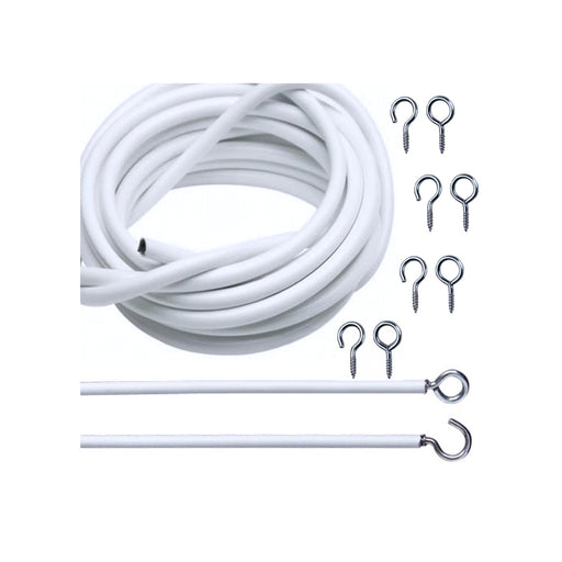 Curtain Wire With 2 Hooks & Eyes (1 Metre) - Citystores