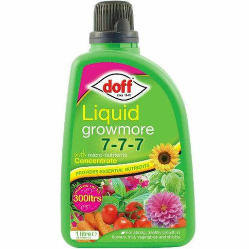 Doff Multi Purpose Flower Plant Food Liquid Concentrate Growmore 7-7-7 Feed 1L - Doff