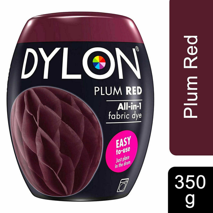 Dylon Machine Dye Pod for Clothes & Soft Furnishings Plum Red 350g - Dylon