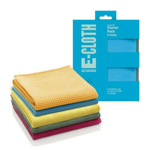 E-Cloth Cleaning Multipurpose Starter Pack Microfibre Multi Coloured 5 Cloths - ECloth