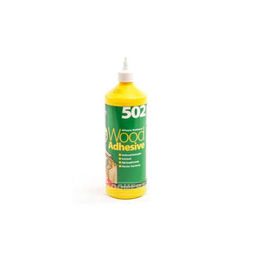 Everbuild 1Ltr 502 Wood Adhesive All Purpose Weather Proof Fast Set - Everbuild