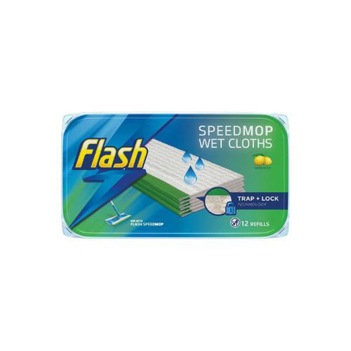 Flash Speedmop Wet Cloths Cleaning Wipes Refills Lemon Scent 12 Pack - Flash