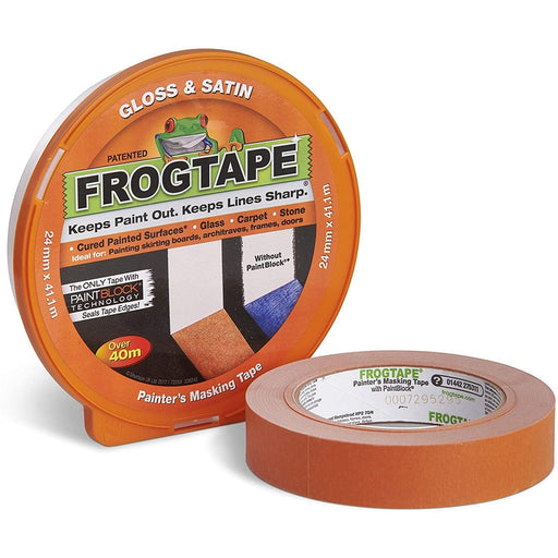 Frog Tape Orange Gloss & Satin Painters Masking Tape 24mm x 41.1m - Frog Tape