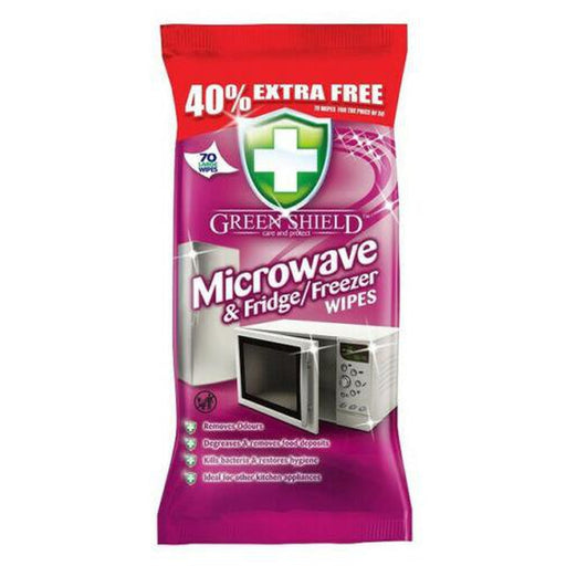 Green Shield Microwave and Fridge Freezer Surface Wipes 70 Pack- Green Shield