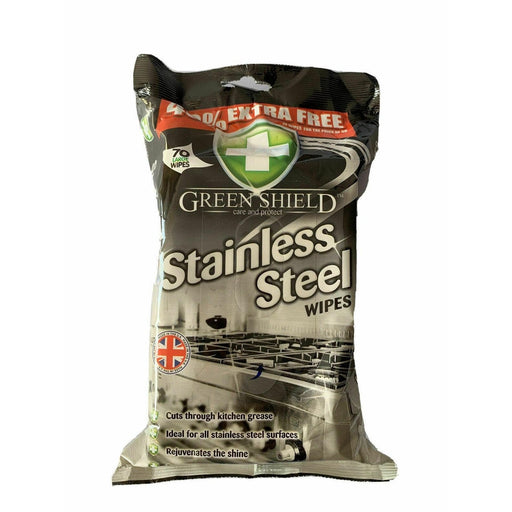 Green Shield Stainless Steel Large Wipes 70 Wipe Pack - Green Shield