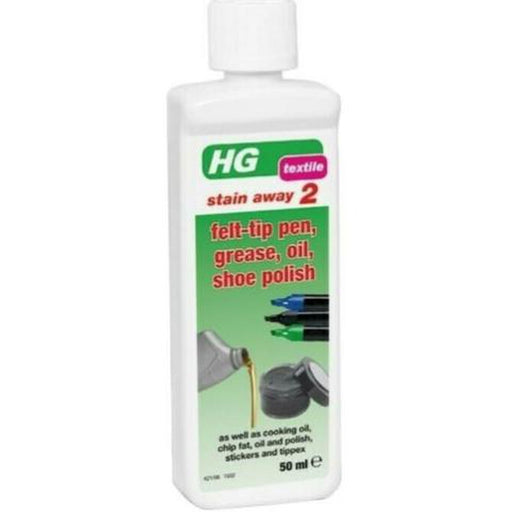 HG Textile Stain Away No.2 Removes Marker Pen Grease Oil Shoe Polish Stains 50ml - HG Textile
