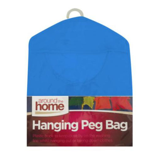 Hanging Fabric Peg Bag Clothes Line Laundry Washing Basket Storage Pouch Hanger - Around The Home