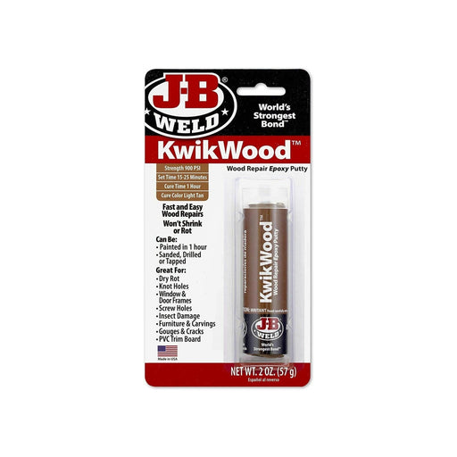 J-B Weld Kwik Wood Hand-Mixable Epoxy Putty Stick Fast Wood Repair Adhesive - 28G