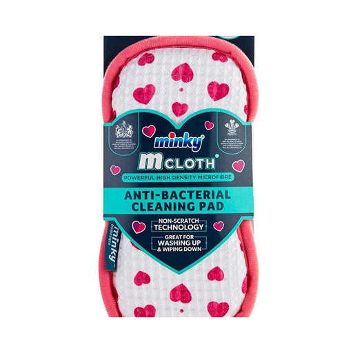 Minky M Cloth Anti-Bacterial Cleaning Pad - Hearts│Removing Burnt/ Stains/ Marks - Minky