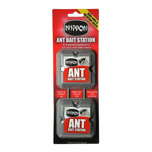 Nippon Ant Killer Bait Station Nest Trap Stop Ants Colony Pre Baited 2 Packs - Nippon