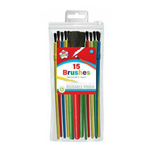 Pack of 15 Assorted Paint Brushes - Design Group