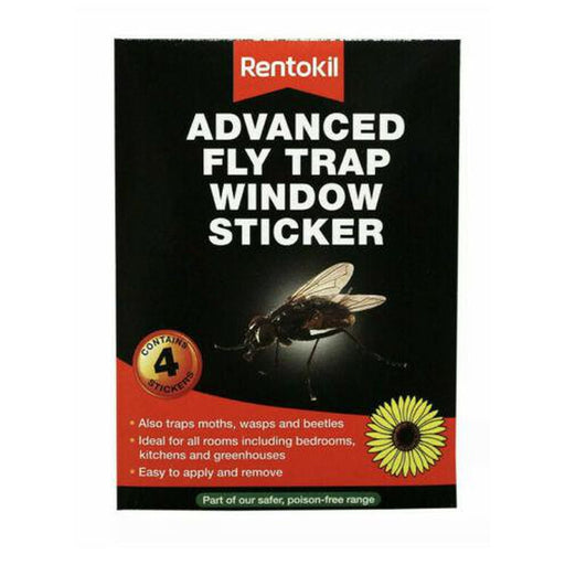 Rentokil Fly Stickers Window Traps Insect Killer Papers Sticky Bug Catchers 4x - Rentokil