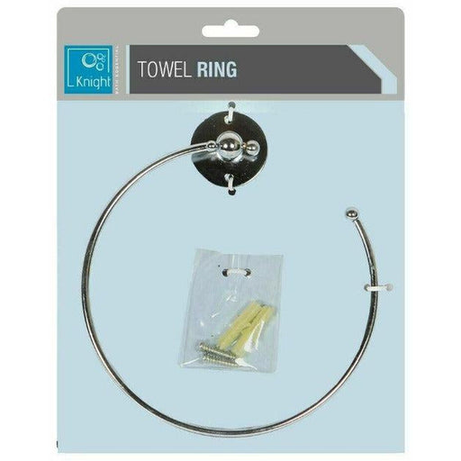 Round Hand Towel Ring Holder Wall Mounted For Kitchen Bathroom Luxury Chrome UK - SIL