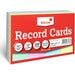 Silvine 100 x Record / Revision Cards Rainbow 5x3 - Silvine