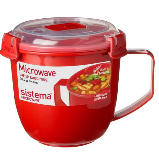 Sistema Microwave Soup Mug 565 ml Red/Clear - Sistema