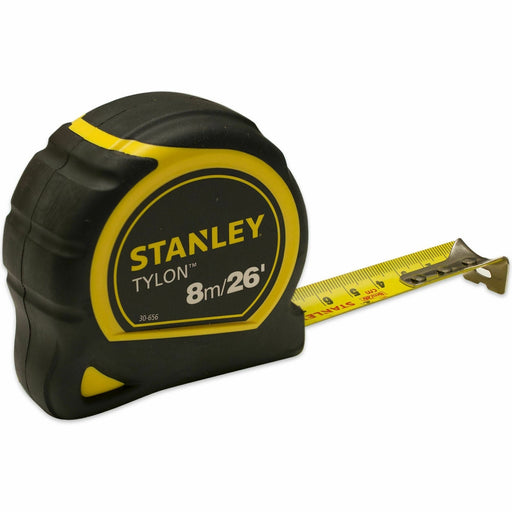 Stanley Tylon Tape Measure Pocket Clip ToolBox Diy Tradesman Black Yellow 8m/26ft - Stanley