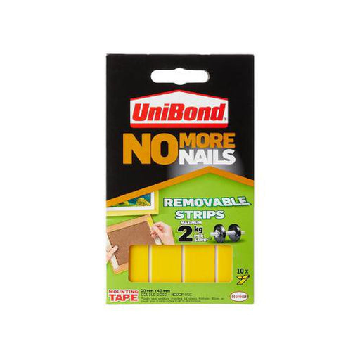 Unibond No More Nails Removable Picture Hanging Strips Pack of 10 - UniBond