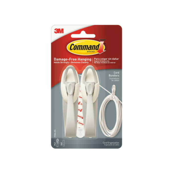 Command Cord Bundlers Pack of 2 Damage Free Hanging - 3M