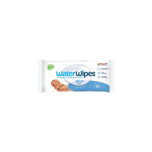 WaterWipes Sensitive Newborn Biodegradable Unscented Wipes Pack of 60 - Allergy Uk