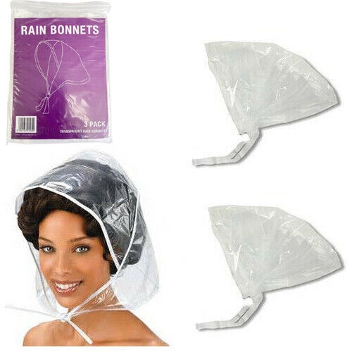 3 Rain Bonnets Hoods Hat Protector