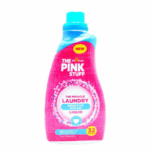 The Pink Stuff Sensitive Non Bio New Miracle Laundry Liquid Detergent 960ml - The Pink Stuff