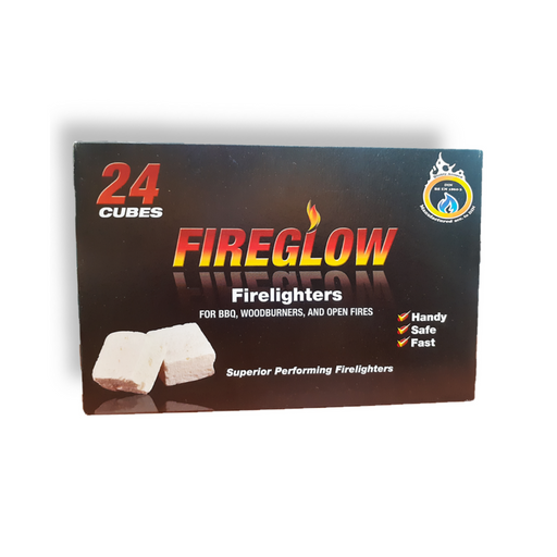 Fire Lighters Long Burning Fireglow Fast BBQ Oven 24 Cubes - Citystores